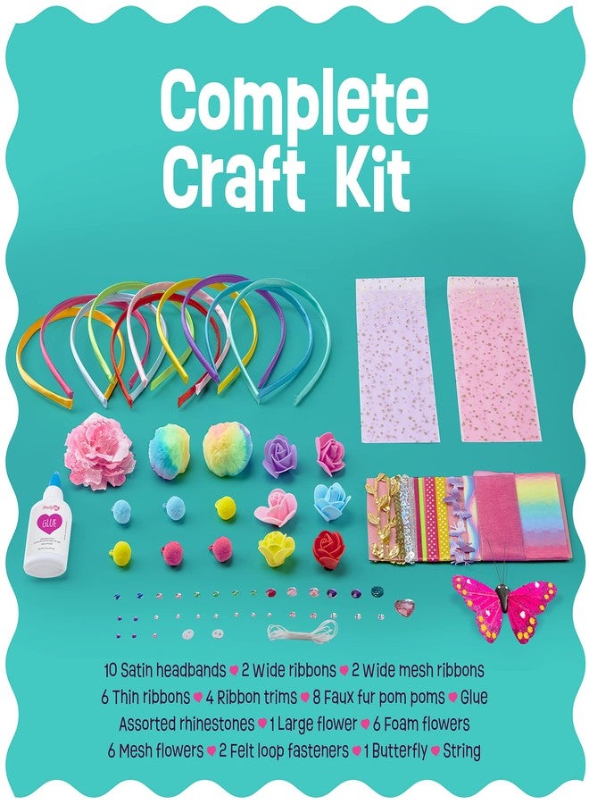 Pretty Me Headband Making Kit for Girls - Arts & Crafts Gift - Make Your Own Fashion Headbands for Kids - DIY Hair Accessories Set - Gift for Ages 5-12 Year Old Girl - Little Kids Art & Craft Gifts - Image 2